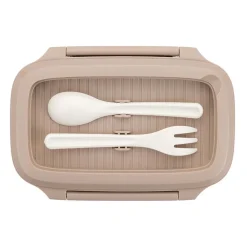 Lunchbox Florina, 1 l, z łyżką i widelcem, beżowy