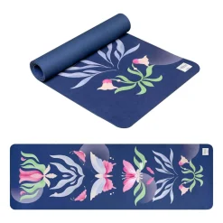 Mata do ćwiczeń Spokey The Bloom Mat, do jogi i pilatesu, 0,4 cm, niebieska