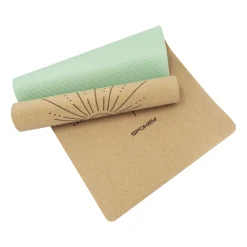 Mata korkowa Spokey Savasana, do jogi i pilatesu, 0,4 cm, zielona