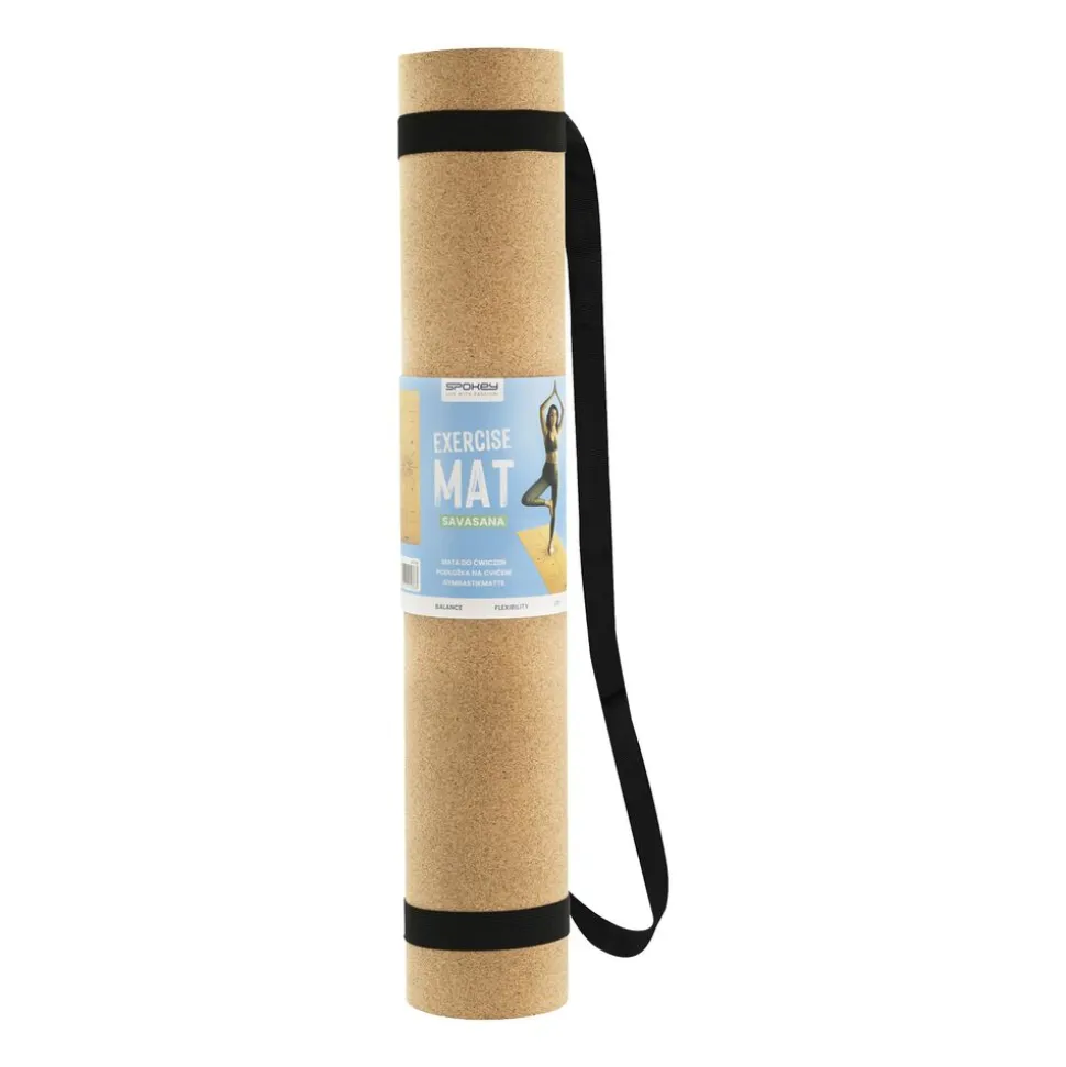 Mata korkowa Spokey Savasana, do jogi i pilatesu, 0,4 cm, zielona