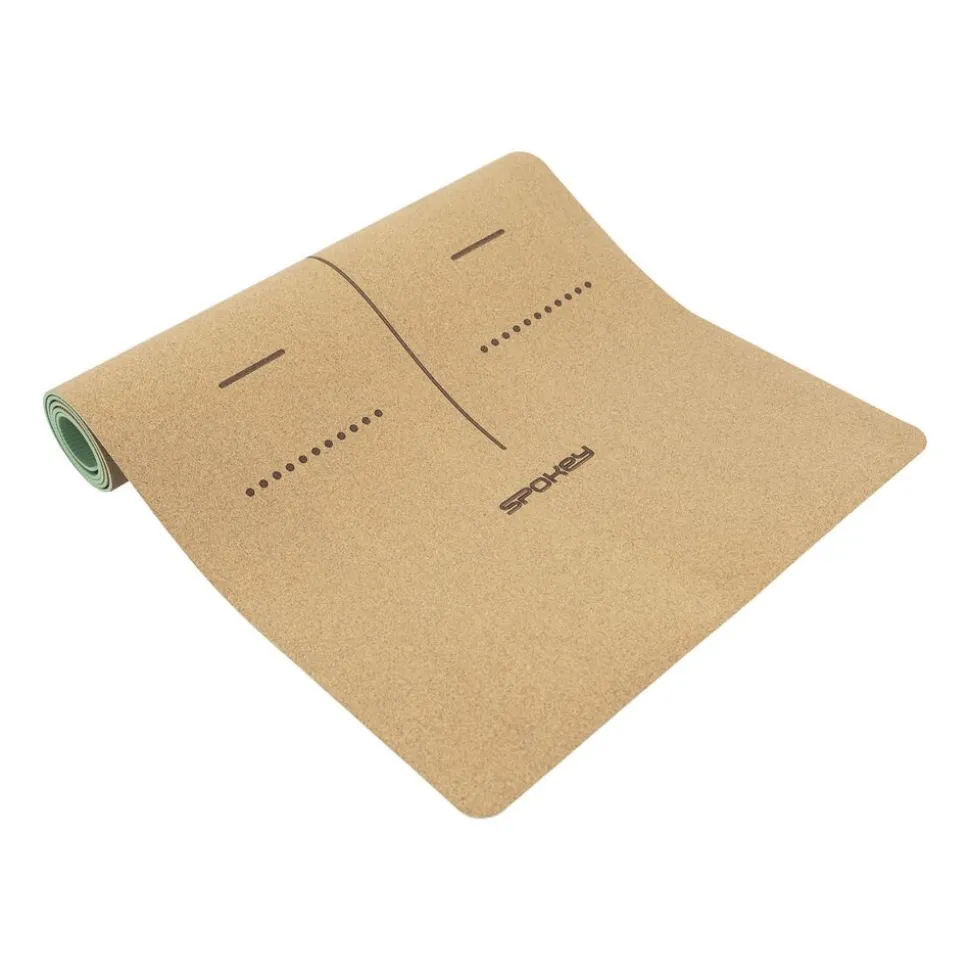 Mata korkowa Spokey Savasana, do jogi i pilatesu, 0,4 cm, zielona