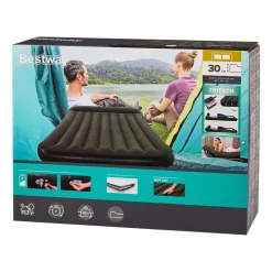 Materac dmuchany 203 x 152 x 3 cm Bestway, z pompką na baterie, zielony