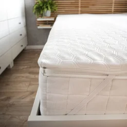 Materac nawierzchniowy 200 x 200 x 3 cm Relaxa Soft, biały