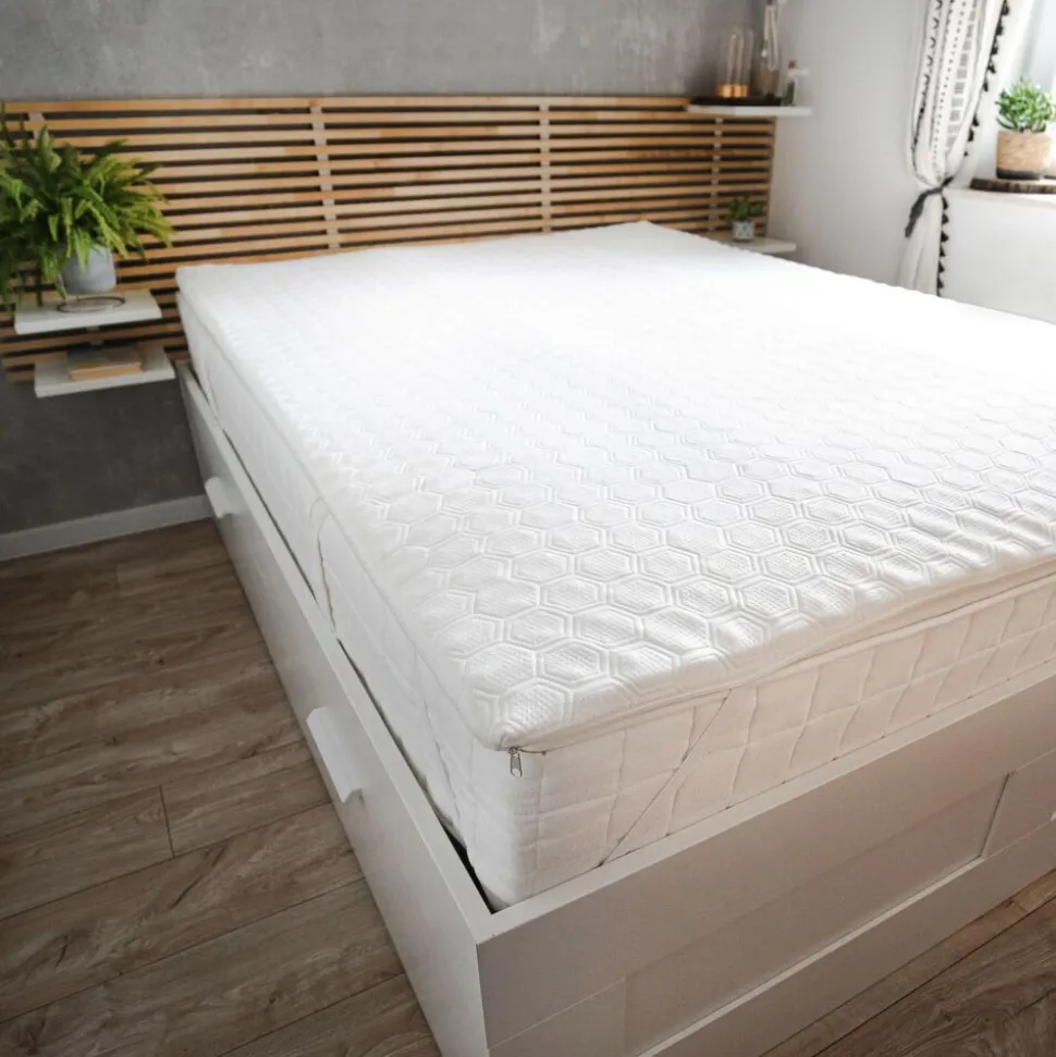 Materac nawierzchniowy 200 x 200 x 3 cm Relaxa Soft, biały
