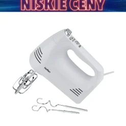 Mikser ręczny Hoffen, 400 W, 4 końcówki, biały