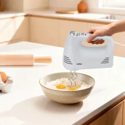 Mikser ręczny Hoffen, 400 W, 4 końcówki, biały