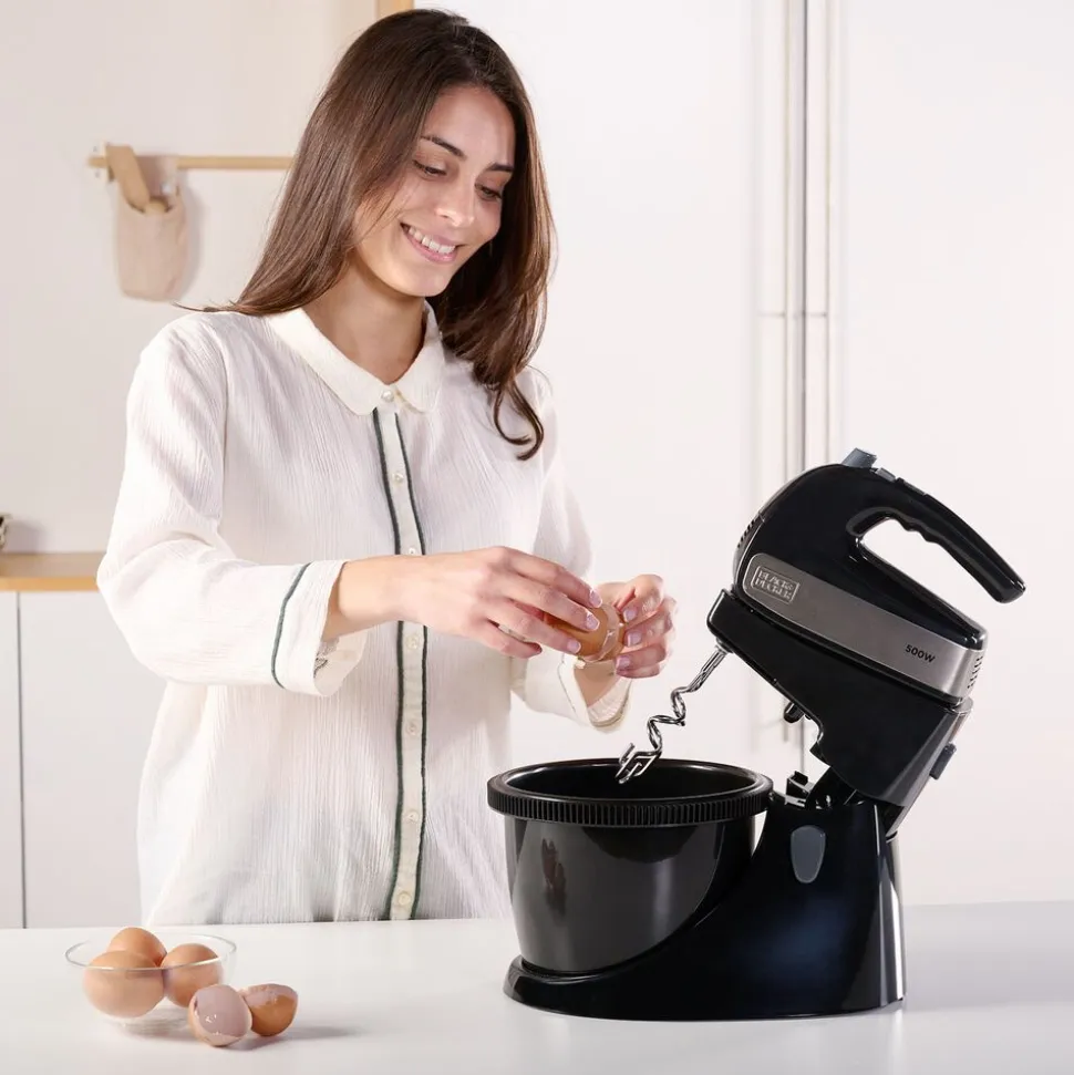 Mikser z misą obrotową Black+Decker, 500 W, 2,5 l, czarny
