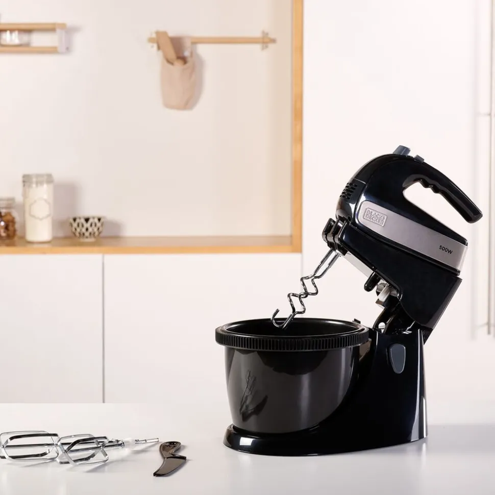Mikser z misą obrotową Black+Decker, 500 W, 2,5 l, czarny