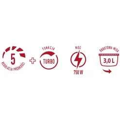 Mikser z misą obrotową MPM MMR-20Z/C, 3 l, 750 W, czarny
