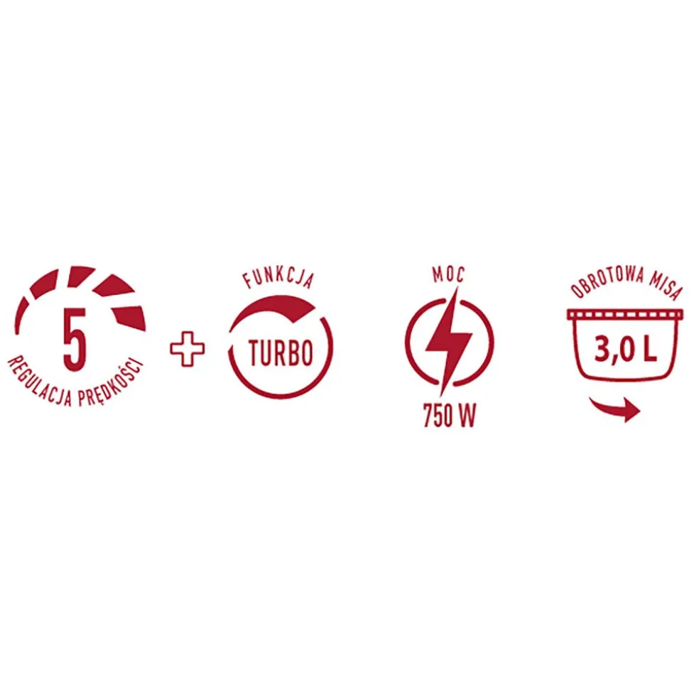 Mikser z misą obrotową MPM MMR-20Z/C, 3 l, 750 W, czarny