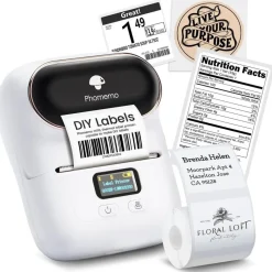 Mini drukarka etykiet Extralink, biała, Bluetooth
