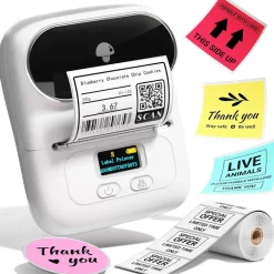 Mini drukarka etykiet Extralink, biała, Bluetooth