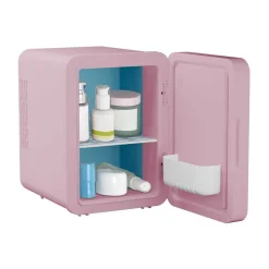 Minilodówka na kosmetyki Elle Home, z lusterkiem LED, 4 l, różowa