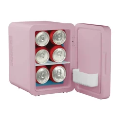 Minilodówka na kosmetyki Elle Home, z lusterkiem LED, 4 l, różowa