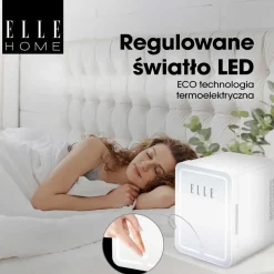 Minilodówka na kosmetyki Elle Home, z lusterkiem LED, 4 l, biała