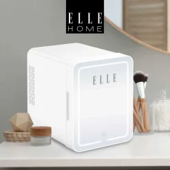 Minilodówka na kosmetyki Elle Home, z lusterkiem LED, 4 l, biała