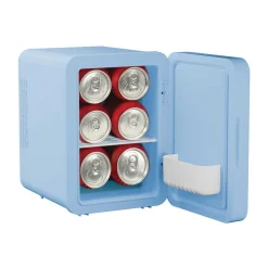 Minilodówka na kosmetyki Elle Home, z lusterkiem LED, 4 l, niebieska