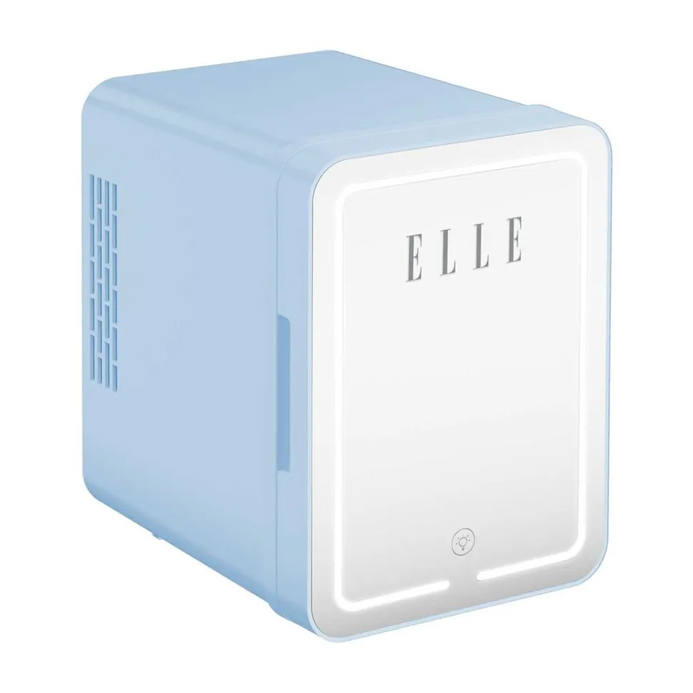 Minilodówka na kosmetyki Elle Home, z lusterkiem LED, 4 l, niebieska