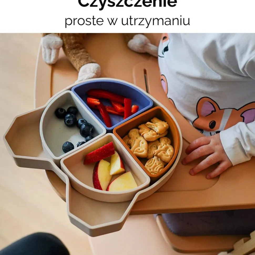 Miseczka 4 w 1 Kidnort Retter Mjölk, wyjmowane przegródki, brązowa