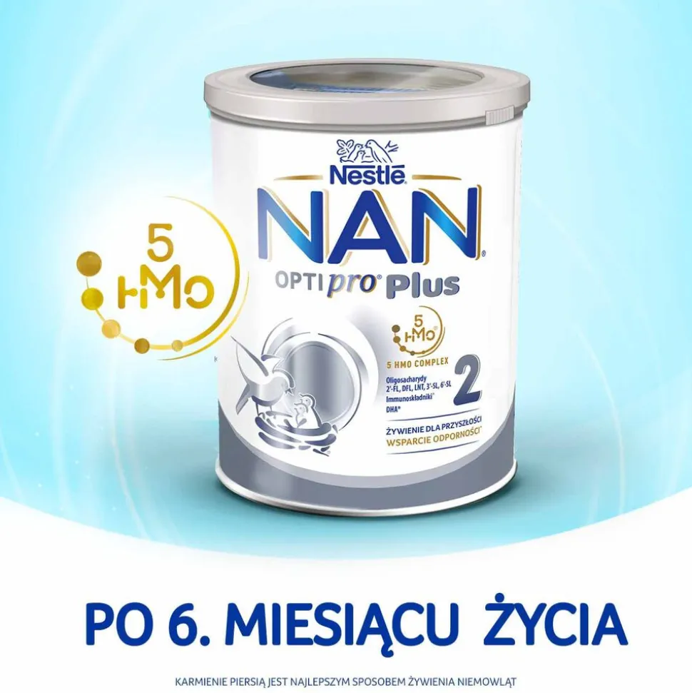 Mleko następne NAN Oprtipro Plus 2 HMO, po 6. miesiącu, 800 g