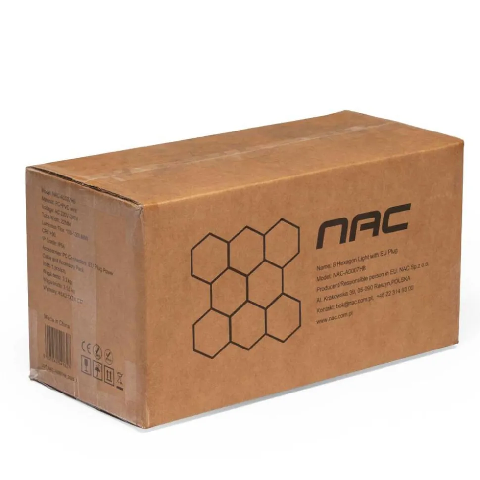 Modułowa lampa LED NAC-A0007H8 Hexagon, 4000K, 245 W, 8 modułów