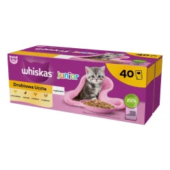 Mokra karma dla kociąt Whiskas Junior Drobiowa uczta, w galaretce, 40 x 85 g