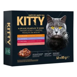 Mokra karma dla kotów Kitty, saszetki, mix smaków, 48 x 85 g