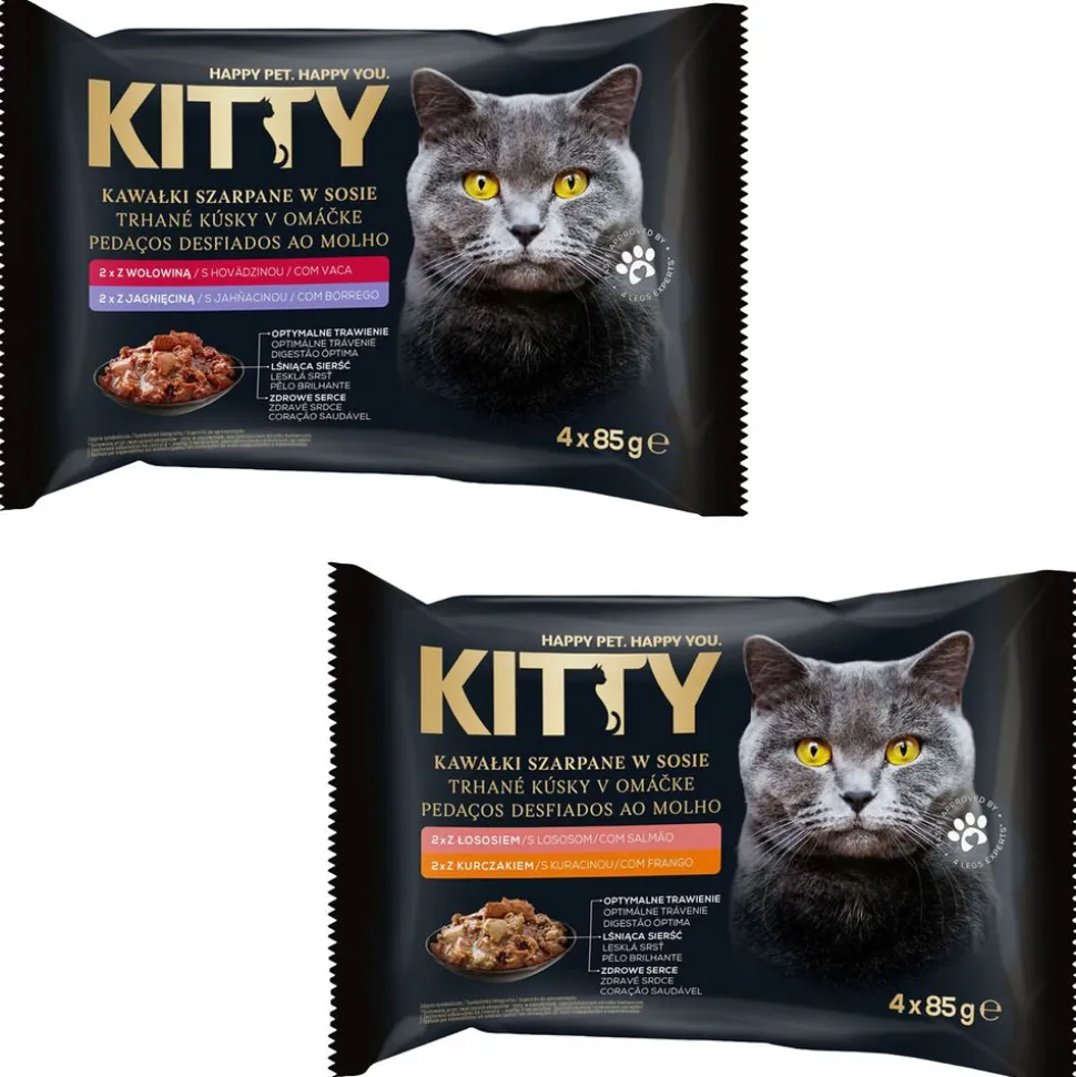 Mokra karma dla kotów Kitty, saszetki, mix smaków, 80 x 85 g