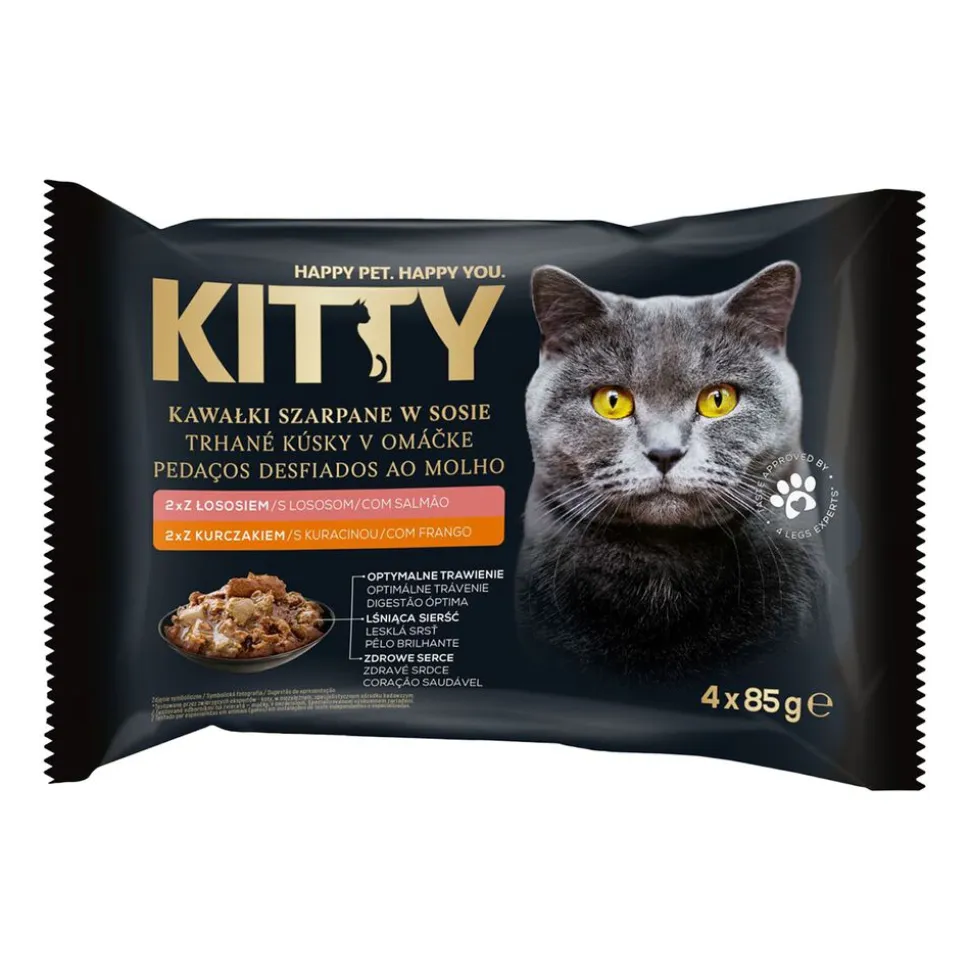 Mokra karma dla kotów Kitty, saszetki, mix smaków, 80 x 85 g