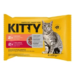 Mokra karma dla kotów Kitty, saszetki, mix smaków, 72 x 100 g