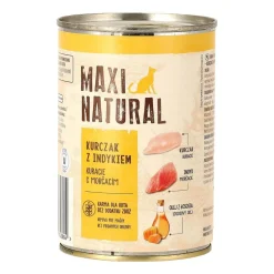 Mokra karma dla kotów Maxi Natural, kurczak z indykiem, 24 x 400 g