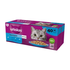 Mokra karma dla kotów Whiskas, saszetki, rybne przysmaki, 40 x 85 g