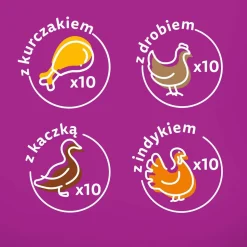 Mokra karma dla kotów Whiskas, saszetki, drób, 40 x 85 g