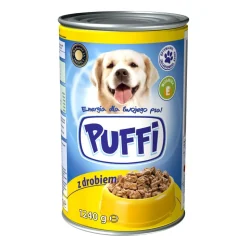 Mokra karma dla psów Puffi, puszki, drób, 6 x 1240 g