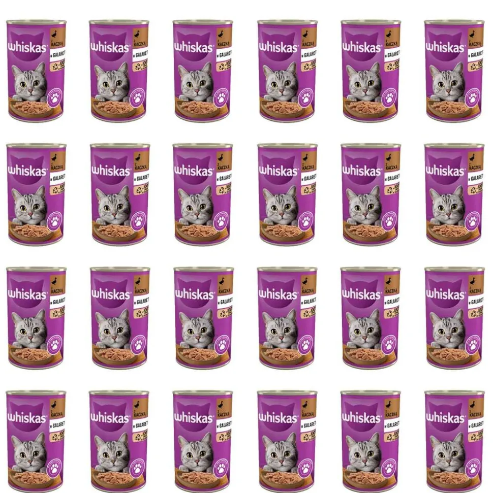 Mokra karma Whiskas, dla dorosłych kotów, z kaczką, 24 x 400 g