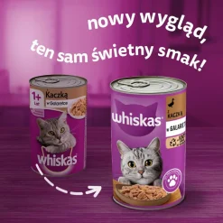 Mokra karma Whiskas, dla dorosłych kotów, z kaczką, 24 x 400 g