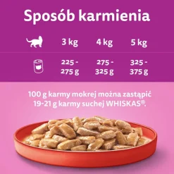 Mokra karma Whiskas, dla dorosłych kotów, z wołowiną, 24 x 400 g