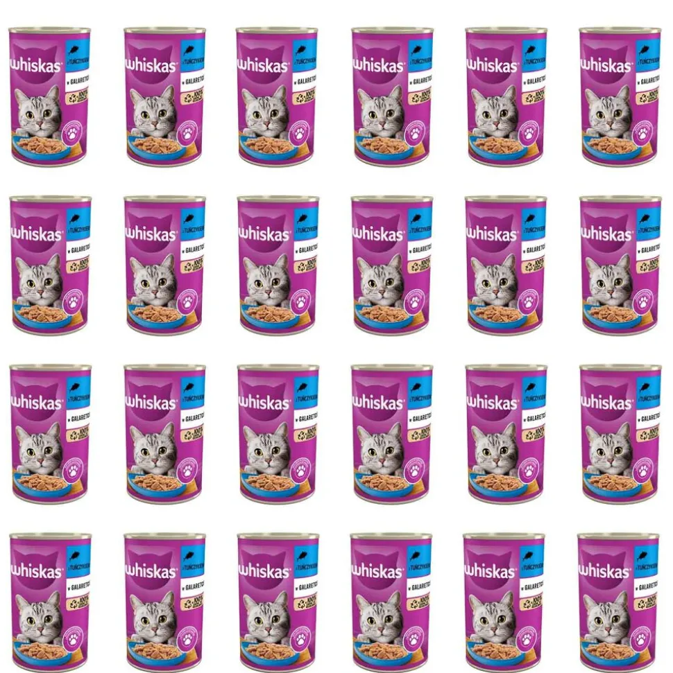Mokra karma Whiskas, dla dorosłych kotów, z tuńczykiem, 24 x 400 g