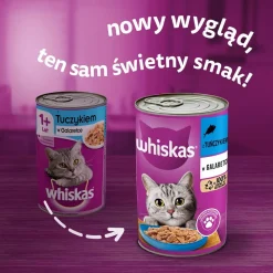 Mokra karma Whiskas, dla dorosłych kotów, z tuńczykiem, 24 x 400 g