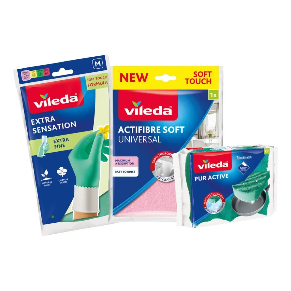 Mop Vileda Ultramax, z zestawem produktów do sprzątania