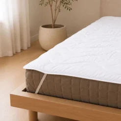 Nakładka na materac 160 x 200 cm Wendre Cotton Percale, biała