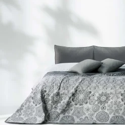 Narzuta na łóżko z mikrofibry 220 x 240 cm Restilo Alhambra, szara