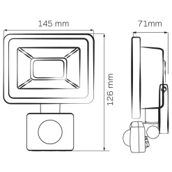 Naświetlacz LED Sanico SMD PIR, 10 W, 6500K, czujnik ruchu i zmierzchu