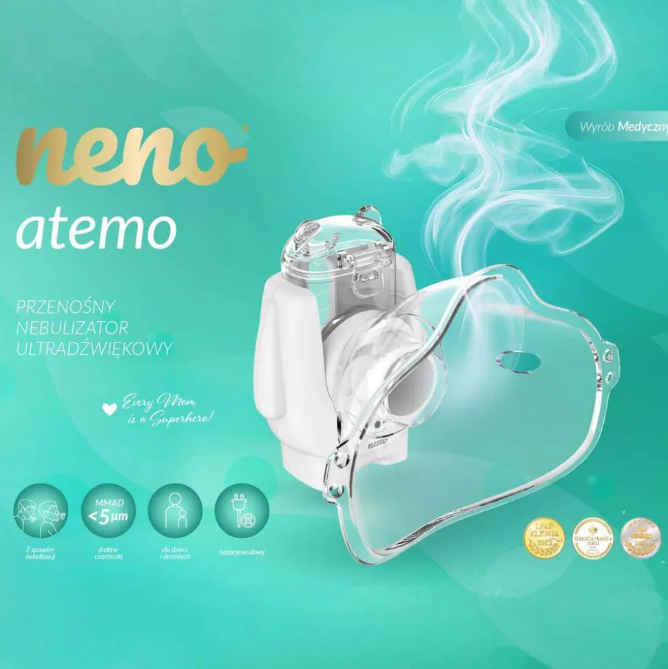 Nebulizator ultradźwiękowy Neno Atemo, bezprzewodowy