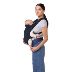 Nosidło ergonomiczne MoMi Collet z kapturem, 2 pozycje noszenia, granatowe