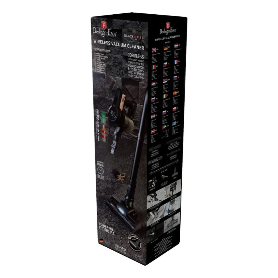 Odkurzacz pionowy BerlingerHaus Black Rose, bezprzewodowy, 140 W