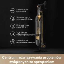 Odkurzacz pionowy Z20 Station, 26 kPa, ze stacją i funkcją samoopróżniania, szary