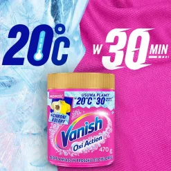 Odplamiacz do tkanin Vanish Oxi Action Pink, 470 g