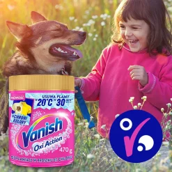 Odplamiacz do tkanin Vanish Oxi Action Pink, 470 g