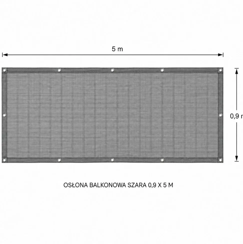 Osłona balkonowa Gardenic, 90 x 500 cm, HDPE, szara